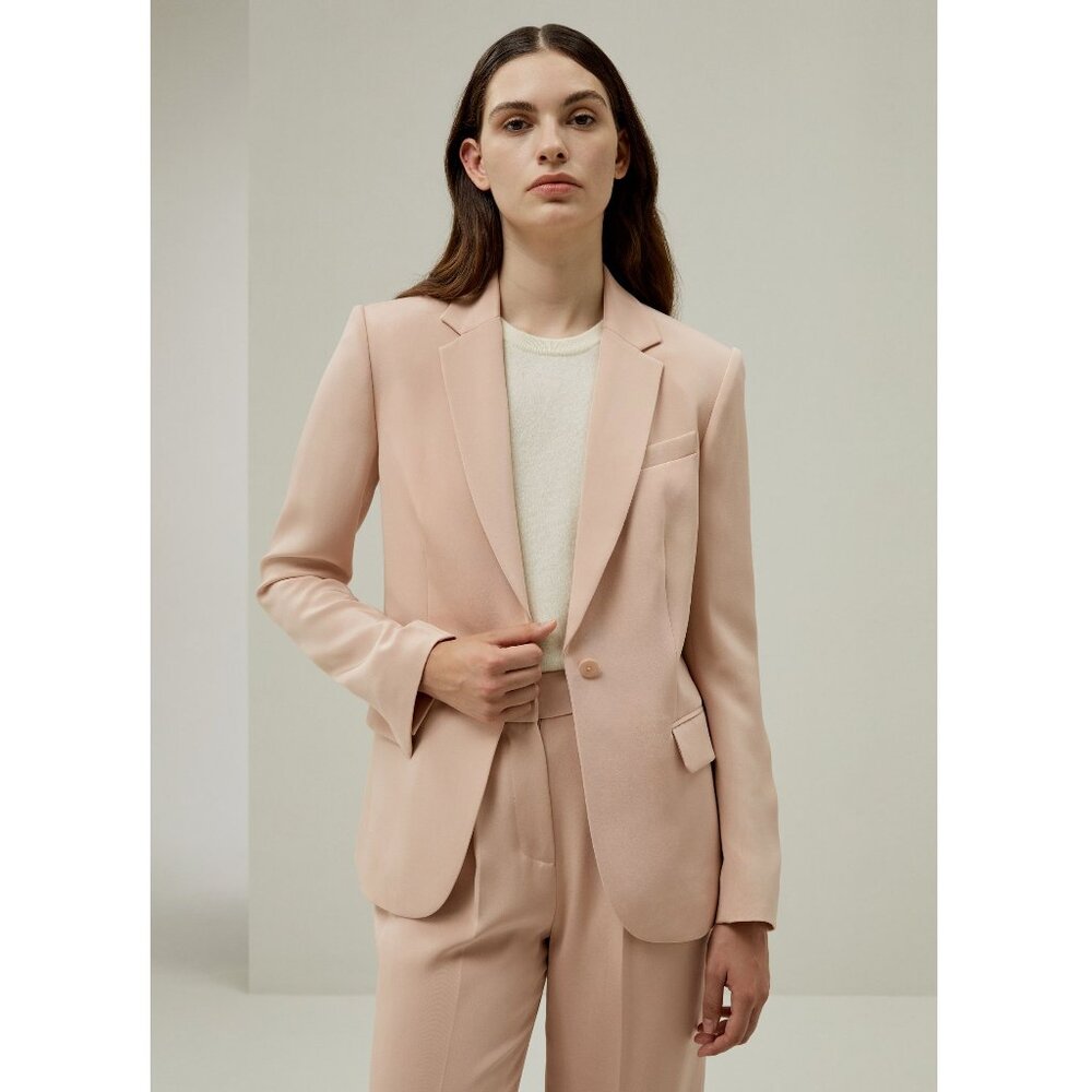 LILYSILK Mahogany Rose Silk Blazer / Size 6 / Mahogany Rose Mulberry Silk Crepe